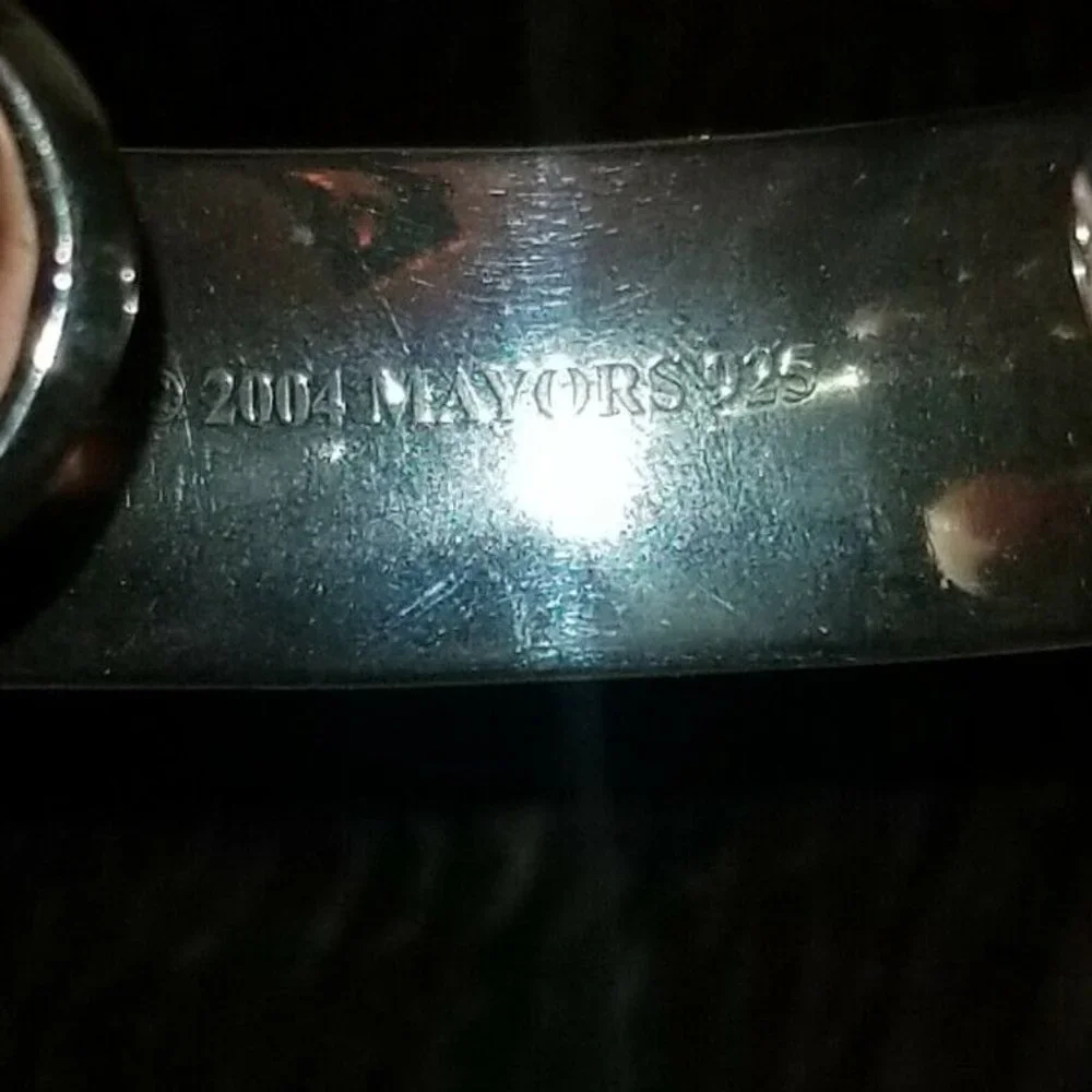 RARE VINTAGE 2004 BIRKS MAYORS 925 SILVER LINKS IMPRESSIONS CUFF BANGLE BRACELET